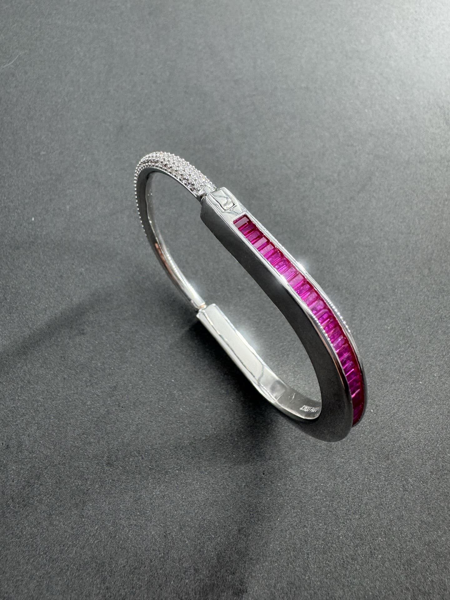 Tiffany & Co Happy Diamonds and Ruby Bangle Bracelet